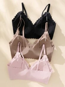 3入無縫純色胸罩套裝 - 彩色 - 查看 2