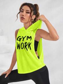SHEIN Core Rhythm Crisscross Back Sports Tank Top Fitted Shirtworkout Tank Top - Green - View 5