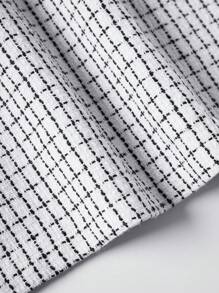 Sweetra 泡泡袖羊毛連衣裙 - 黑與白 - 查看 5