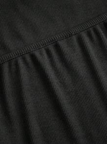 SHEIN EZwear Black Knitted Tight-Fitting Backless Bodysuit