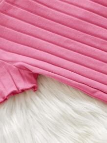 SHEIN 年輕女孩的4入組休閒舒適實色短袖t恤 - 玫紅色 - 查看 5