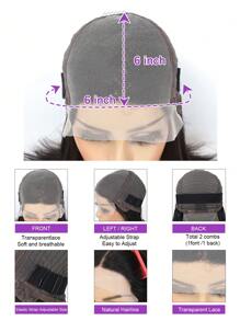 Straight Bob Wig Transparent Lace 6x6 Lace Front Wigs Human Hair 150 Density Short Straight Bob Wig Pre Plucked Hairline - SNatural - View 6