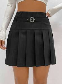 Flirla 高腰百褶裙 - 深灰色 - 查看 3