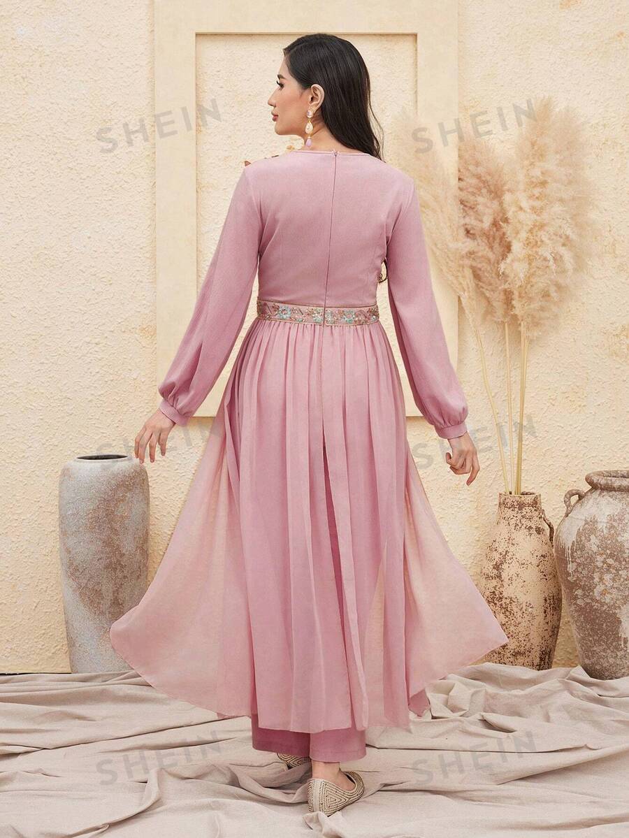 SHEIN Najma Women'S Embroidered WaistCinching Jumpsuit SHEIN UK