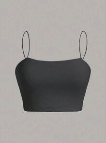 SHEIN EZwear 3 件套女士休闲纯色修身短款背心，夏季 - 彩色 - 查看 4