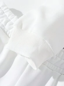 Slaydiva 2pcs Casual Simple Cherry Pattern Loose Fit Women's Sweatshirt Set, Suitable For Spring And Fall Autumn And Winter - White - View 4