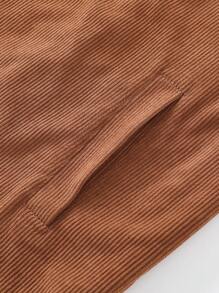 Manfinity Homme Chaleco acolchado con botones para hombre talla grande, de pana - Caqui - Ver 4