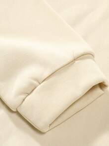 Manfinity Hypemode 男款卡通印花保暖襯裡寬鬆連帽衫 - 杏色 - 查看 5