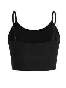 Eduely Artist Girlcore 加大码卡通字母图案无袖吊带背心，适合夏季、假日、度假、海滩、外出、节庆、伊比沙岛 - 黑色 - 查看 3