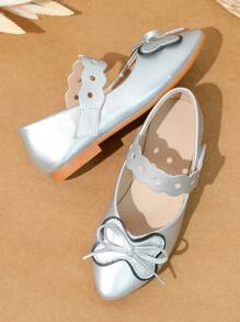 Fashionable Silver Color Children Flat Shoes
