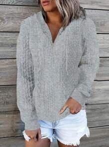 INAWLY Women'S Texture Hooded Sweatshirt,Long Sleeve Tops Pullover Fall Outfit