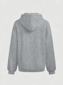 INAWLY Women'S Texture Hooded Sweatshirt,Long Sleeve Tops Pullover Fall Outfit