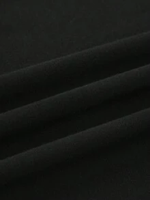 SHEIN EZwear Kích thước lớn In Slogan Áo thun - màu đen - Xem 6