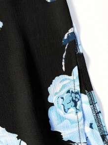 SHEIN LUNE Plus Size Flower Printed Pants For Summer Fall Cloth For Women