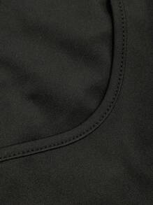 Franclia Đầm Plus Size Thắt lưng răng cưa Thanh lịch - Đen và trắng - Xem 8