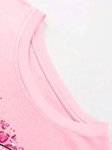 INAWLY Camiseta de verano de manga corta para mujer talla grande con estampado de cabeza de vaca y corazón