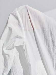 SHEIN Tween Boys' Casual Holiday Printed Hooded Zip-Up Woven Jacket