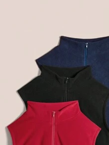 SHEIN LUNE Chaleco De Chaqueta De Mujer De Color Sólido - Multicolor - Ver 18