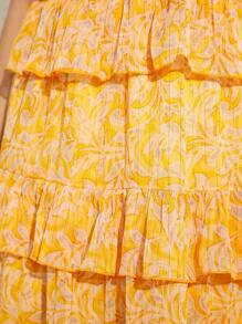SHEIN Unity Vestido Con Estampado Halter Y Volantes En Capas - Amarillo - Ver 6