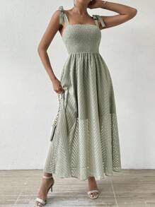 Breezaya Solid Color Cami Dress - Green - View 1