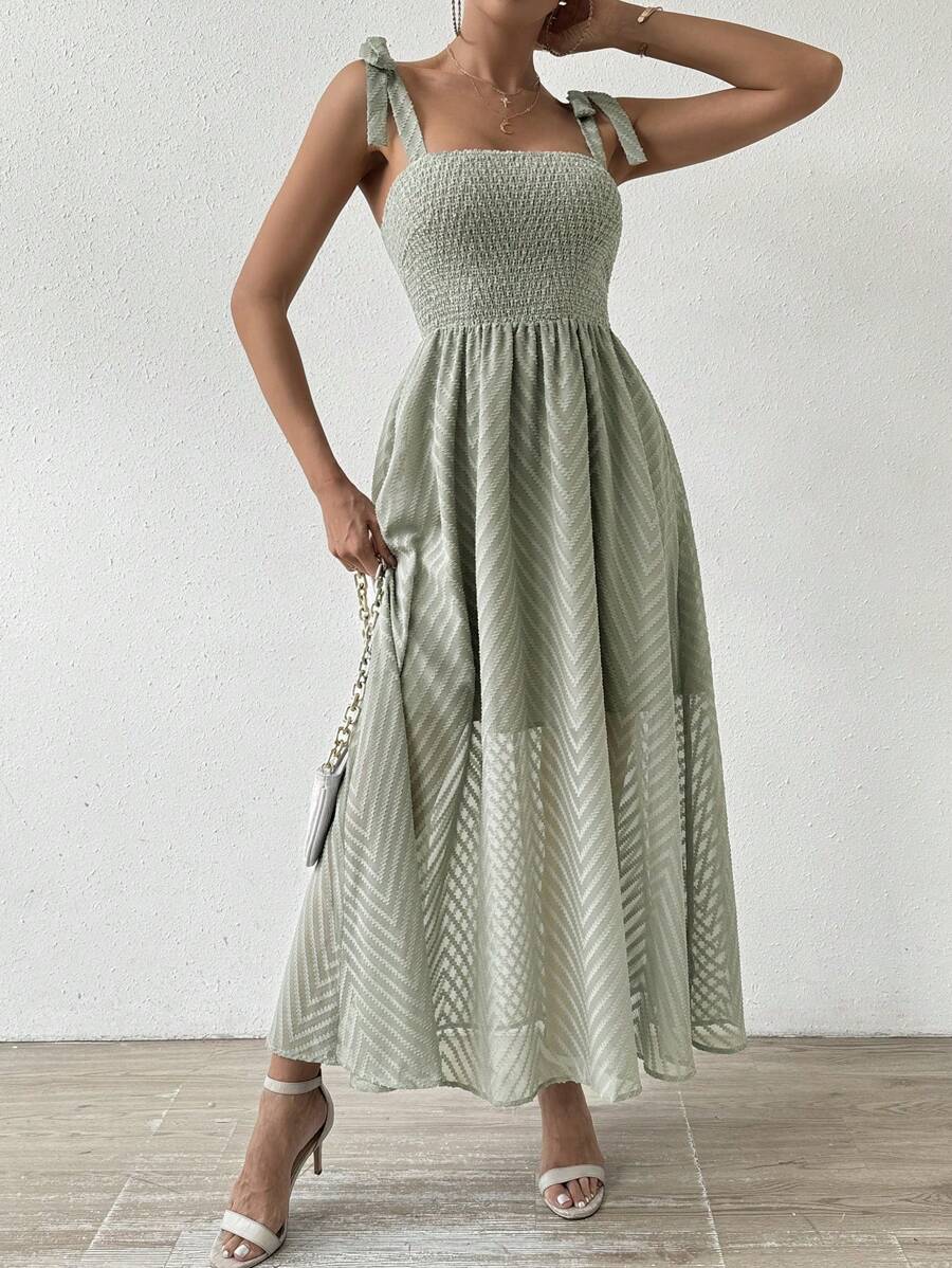 Breezaya Solid Color Cami Dress - Green - View 1