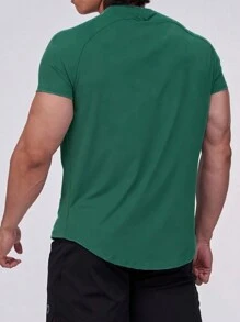 Manfinity Sport Corelite Camiseta deportiva de manga raglán de corte boyfriend para hombres, color sólido, camiseta básica transpirable para ejercicio y gimnasio - verde menta - Ver 2
