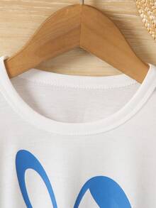 SHEIN Chàng trai trẻ Dễ thương Giải trí Phong cách đường phố Thể thao In Khẩu hiệu Áo thun Cho mùa xuân Và Mùa hè - trắng - Xem 5