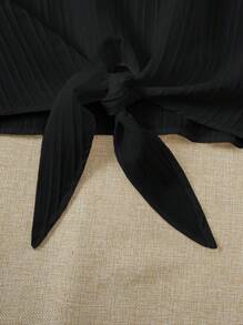 Soleia Women's Solid Color Tie Front Shirt