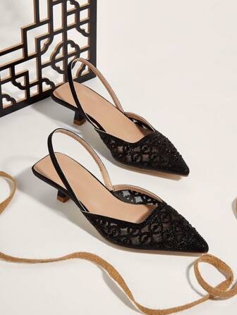 Fall/Winter Women's Fashionable And Sexy High Heel Pointed Toe Shoes, All-Match Style, Elegant, Kitten Heels, Party