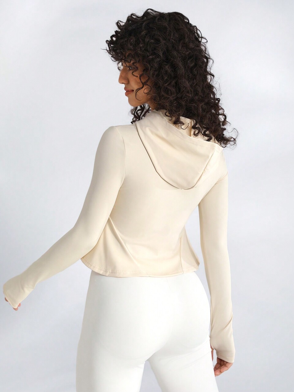 Solid Color Hooded Sports Sweatshirt