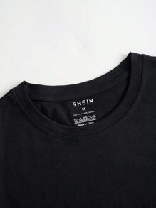 Manfinity Dauomo Men Slogan & Angel Print Tee - Black - View 4