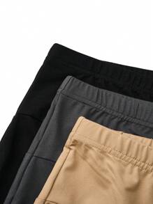 Calvaya 加大码 3 件套 加厚保暖内衬纯色罗纹打底裤，冬季保暖 - 彩色 - 查看 5