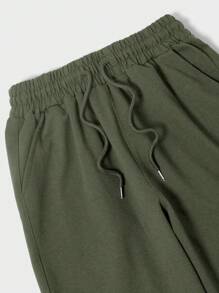 EURMUSE Men's Drawstring Waist Cargo Cargo Sweatpants With Pockets - Army Green - View 3