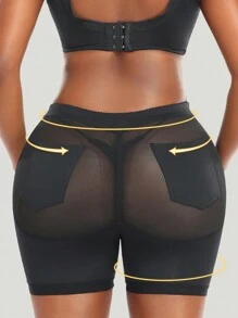 Women's Mesh Panel Shapewear Bottoms - Black - View 2