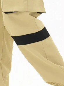 Tween Girls' Utility Pocket Pants - Khaki - View 4