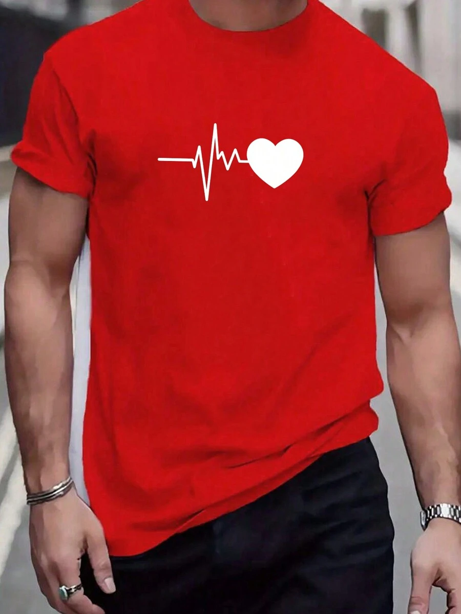 Manfinity Homme Men's Red Knit Round Neck Short Sleeve T-Shirt - Red - View 1