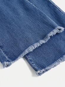 SHEIN Girlism Pantalones Vaqueros Acampanados De Cintura Elástica Para Niñas Preadolescentes