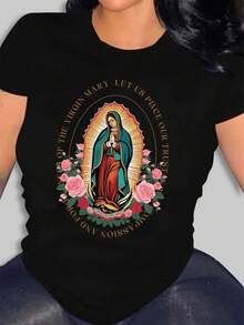 Slaydiva 大尺碼標語印花 T 卹 - 黑色 - 查看 1