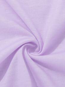 Áo thun ngắn tay in khẩu hiệu thường ngày của cô gái tuổi teen mùa hè - Màu tím - Xem 5