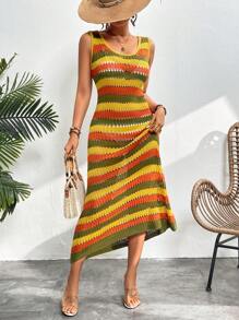 Breezaya Women's Striped Sleeveless Sweater Dress - Multicolor - View 6