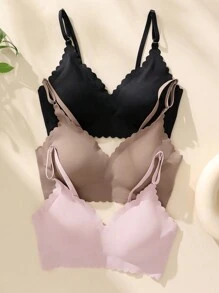 3入無縫純色胸罩套裝 - 彩色 - 查看 5