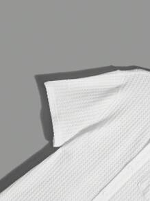 SHEIN 2pcs/Set Tween Boy's Casual Solid Stand Collar Short Sleeve Shirt - Multicolor - View 6