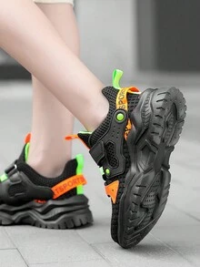 兒童春季加厚輕便透氣男童戶外遠足鞋,女童校園跑步鞋 - 彩色 - 查看 4