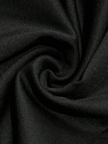 SHEIN Clasi 大碼聖誕交疊領燈籠袖腰帶PU皮革洋裝 - 黑色 - 查看 8