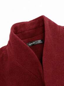 Manfinity Homme 男士單排釦長袖大衣 - 中紫紅色 - 查看 6