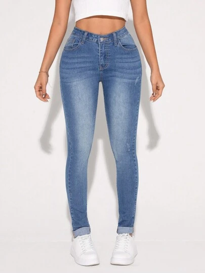 SHEIN Tall Women'S Skinny Fit Jeans