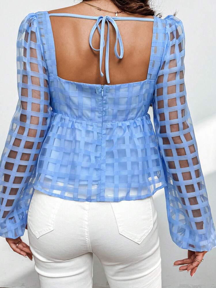 Women'S Blue Plaid Shirt