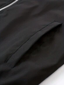 加大码男士长袖纯色棒球领夹克，秋季款