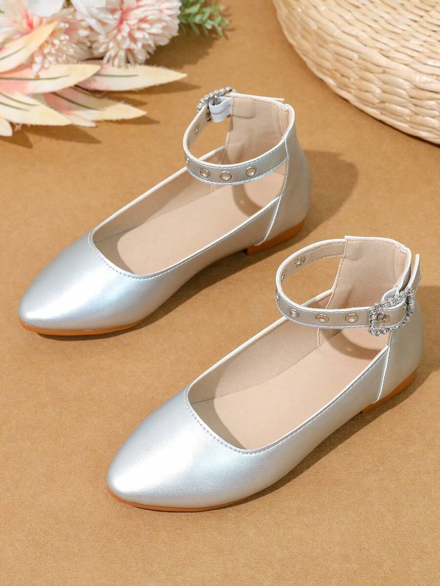 Scarpe Alla Moda In Argento Piatte Per Bambini - Argento - Visualizzare 1