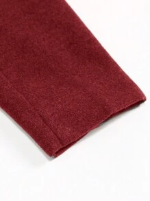 Manfinity Homme 男士單排釦長袖大衣 - 中紫紅色 - 查看 3